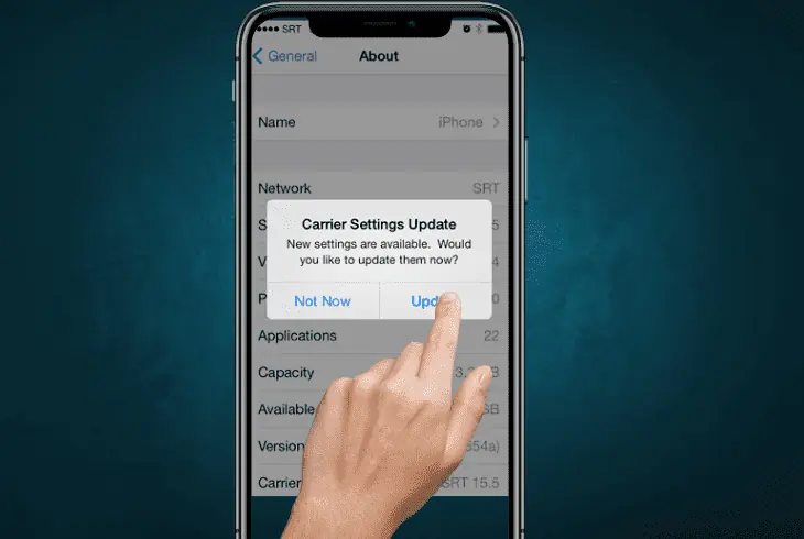 check for a carrier settings update