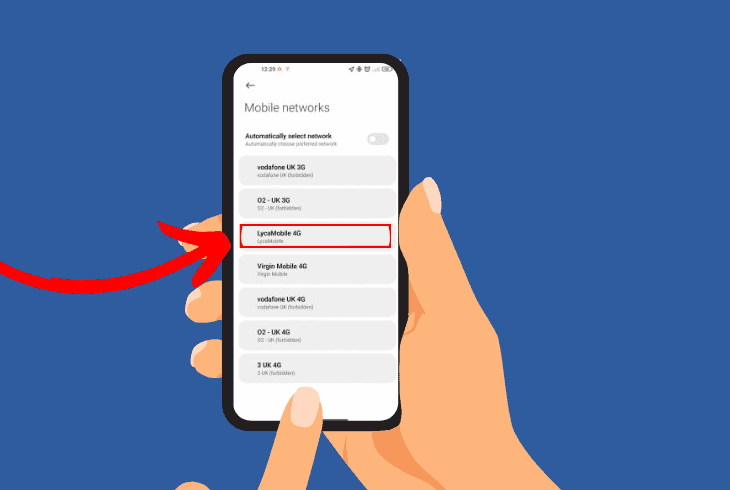 choose the lycamobile as your network operator