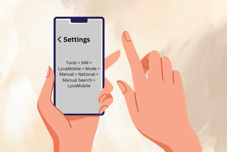 connect to lycamobile manually using sim tools