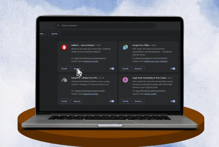 disable the ad blockers or extensions