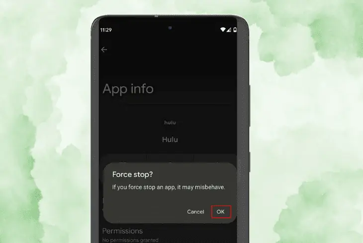 force close the hulu app