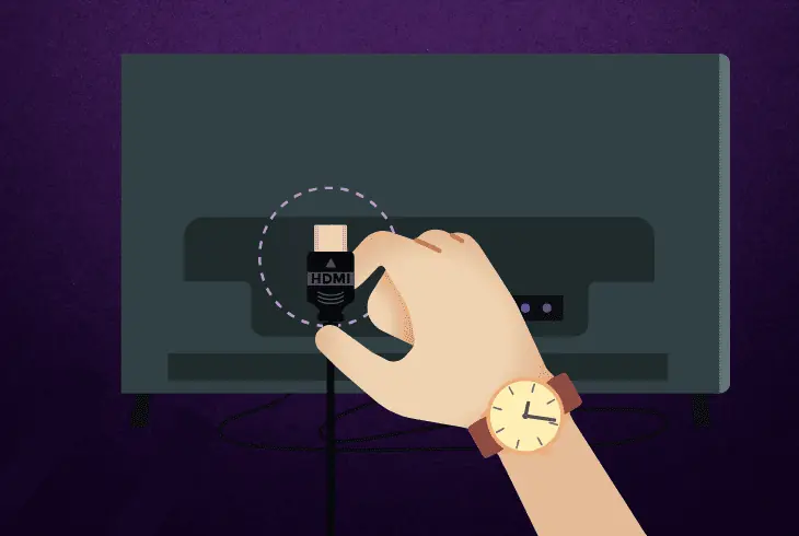 secure the hdmi connection cable