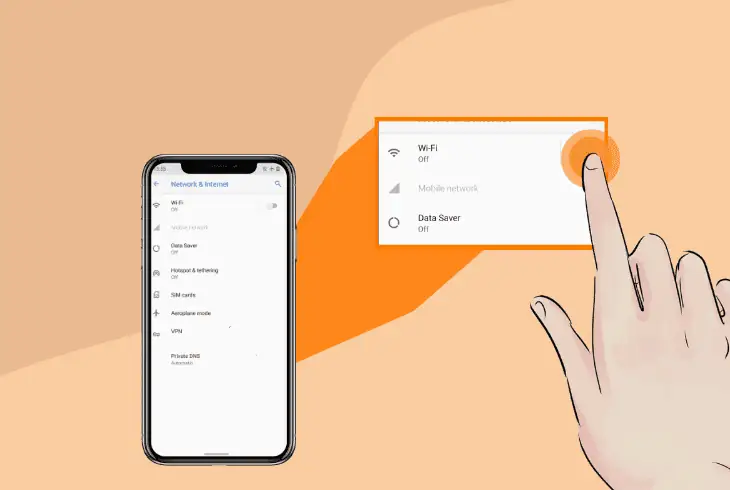 inspect the device’s internet connection