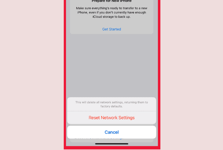 how to reset network settings on iphone
