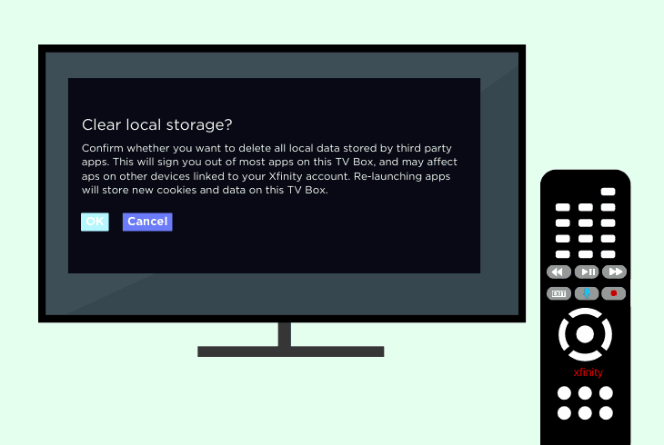 clear the locally stored xfinity data