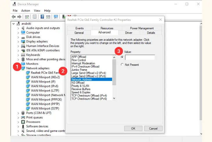 change spoof your mac address