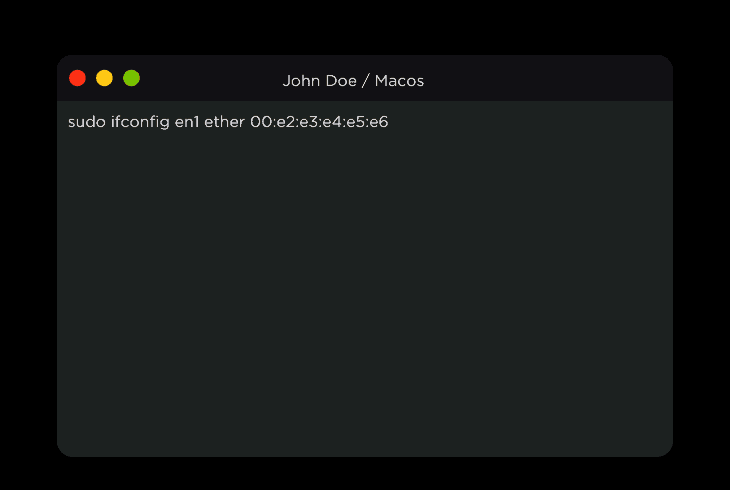 spoof a mac address on a macbook
