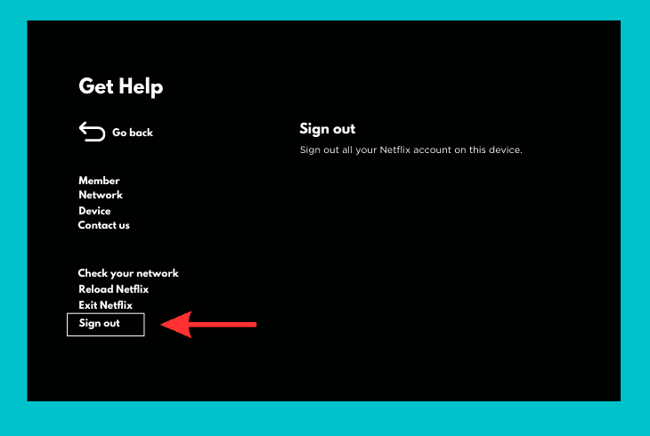 sign out and in the netflix app