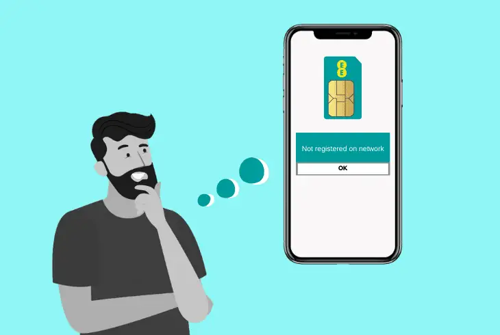phone not registered on network ee