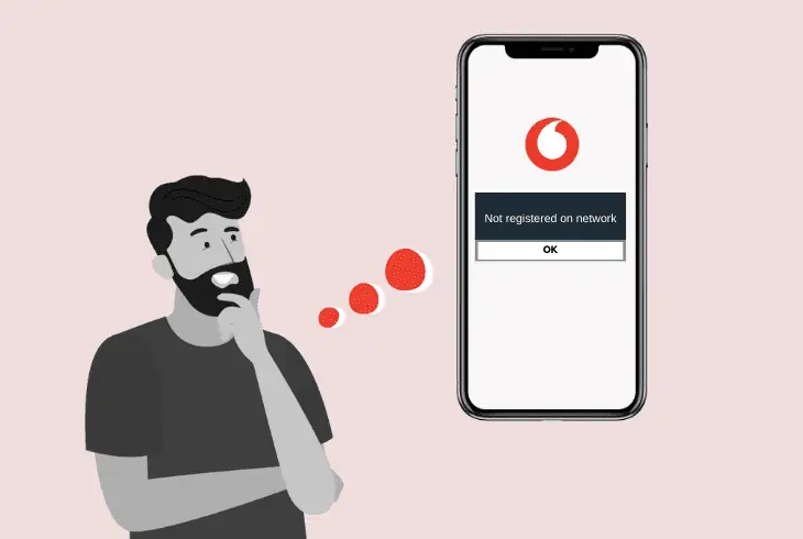 vodafone not registered sim network