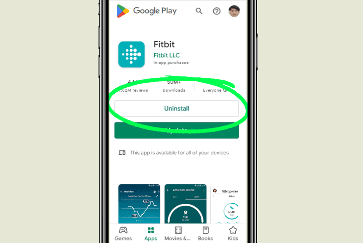 reinstall fitbit app and re-add sense