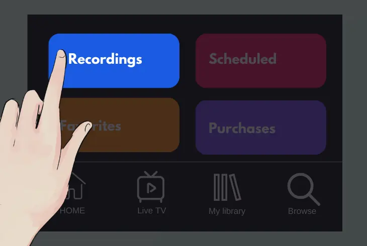access the recordings section