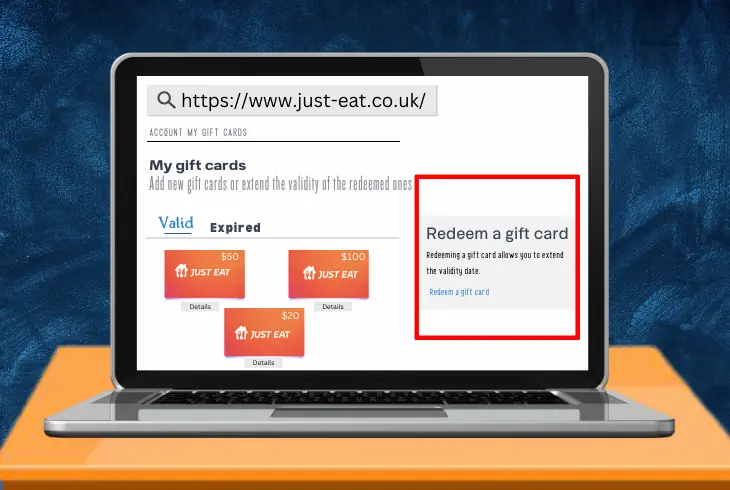 redeem the gift card on browser