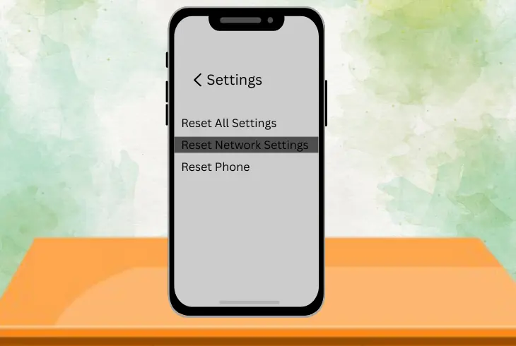 reset the phone network settings