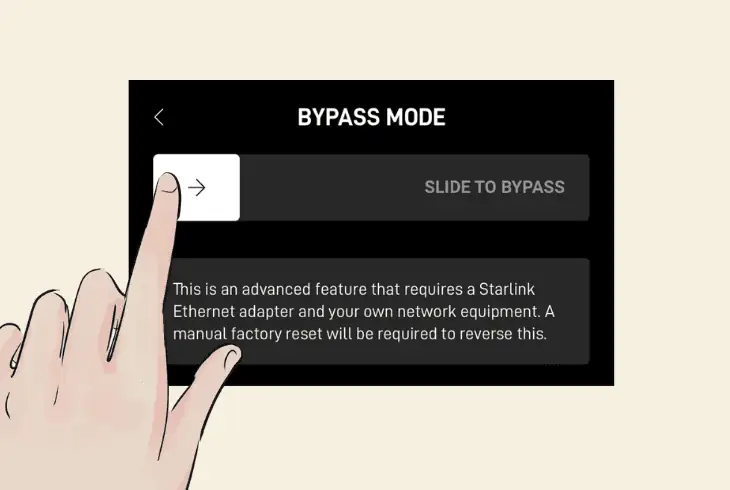 how to exit the starlink bypass mode