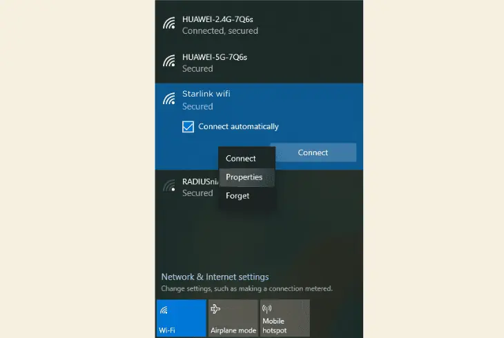 disconnect from starlink on windows