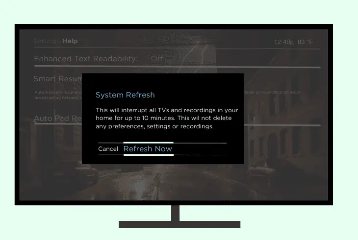 refresh the xfinity system