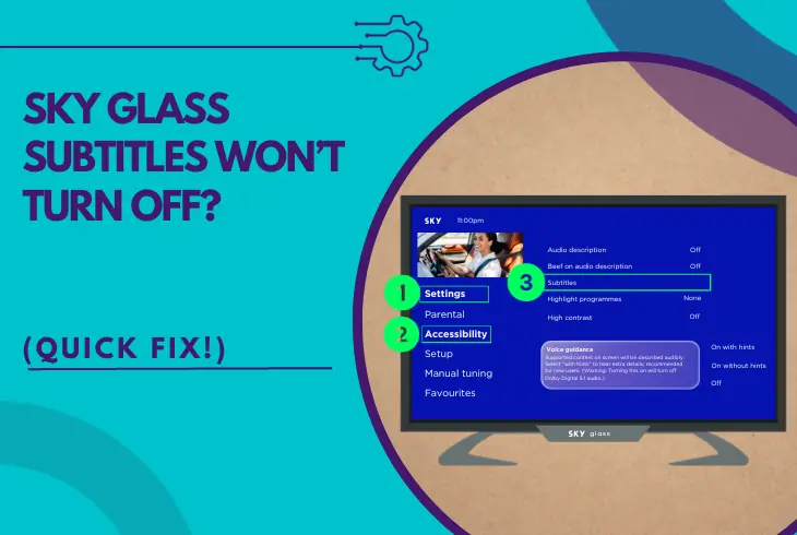 sky glass subtitles won't turn off