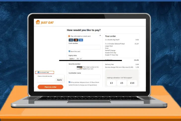 untick the use account credit box