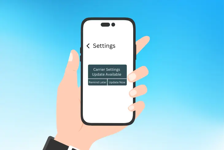 update the phone carrier settings