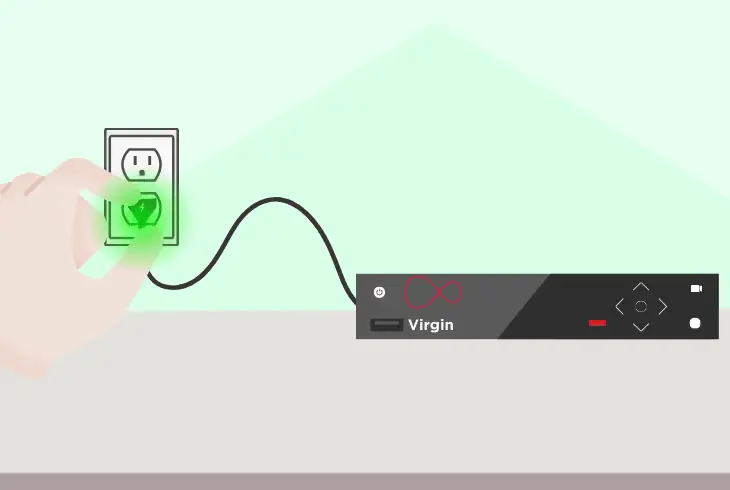 unplug the virgin box from power