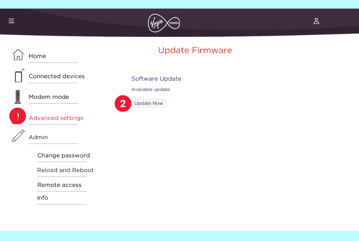update your virgin wifi router