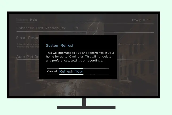 system refresh the xfinity receiver