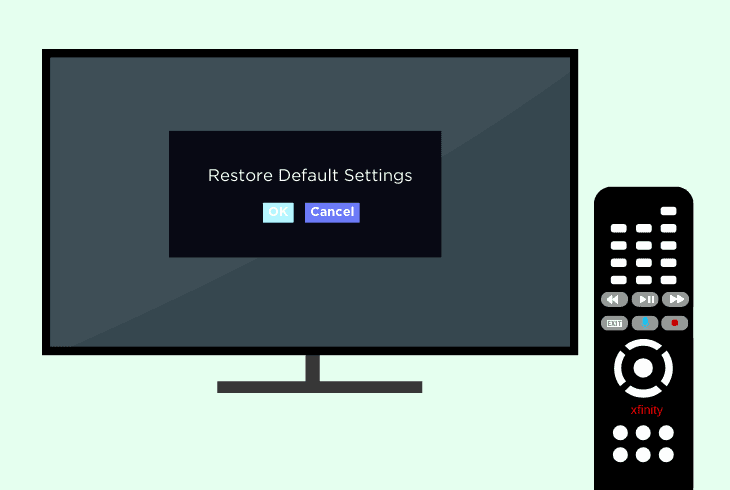 restore the initial xfinity tv box settings