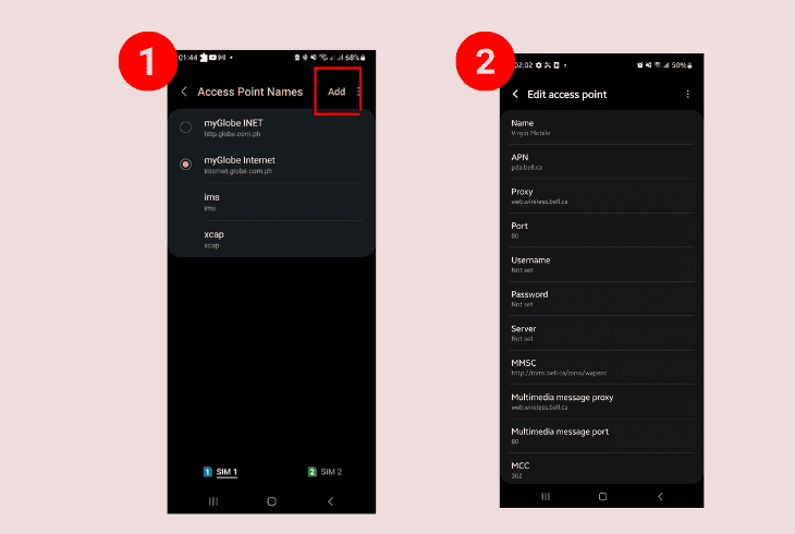 correct the mobile device’s apn settings