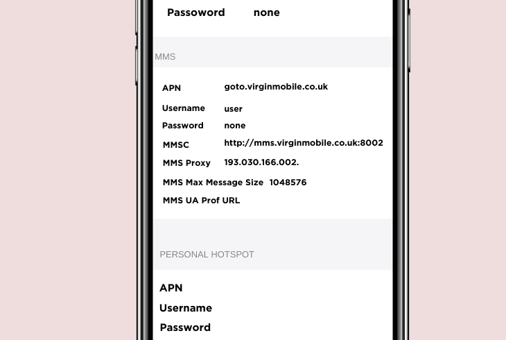 adjust virgin apn for apple