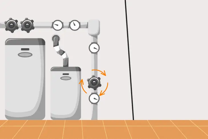set the boiler valve to off