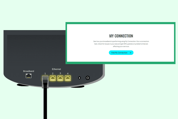 test the broadband connection