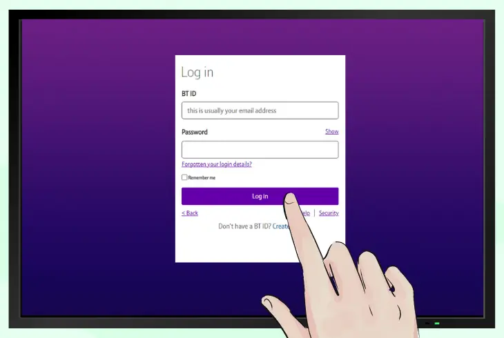 sign out and in your bt account
