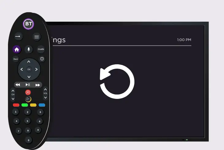 restore the bt tv box to defaults