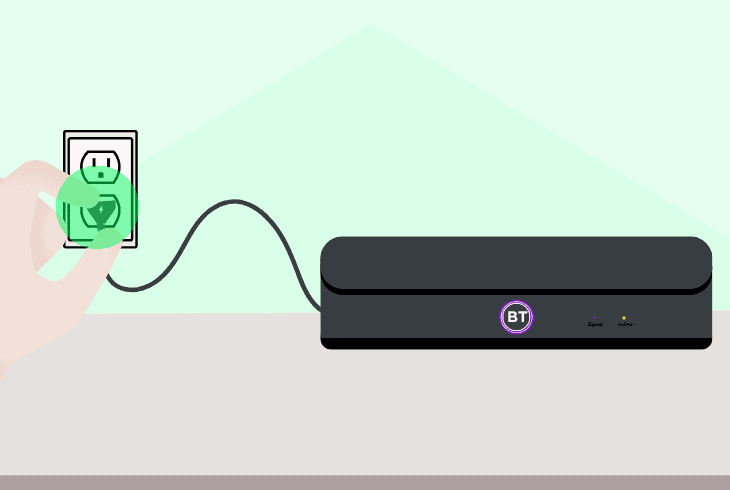 reboot the bt tv receiver