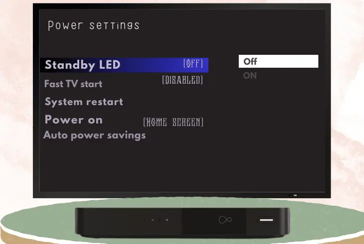 change the standby power settings
