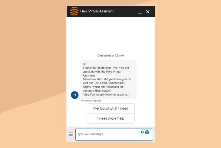 hive customer service!