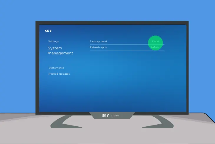restore the sky glass to default settings