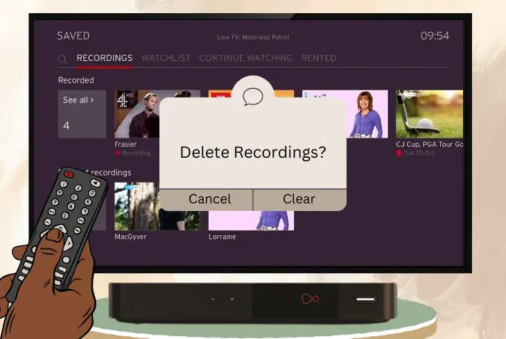 delete the recording on box