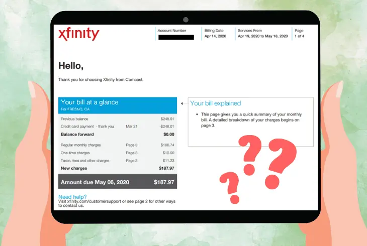the xfinity prorate the dinal bill