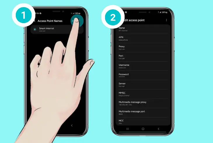 configure the ee apn settings