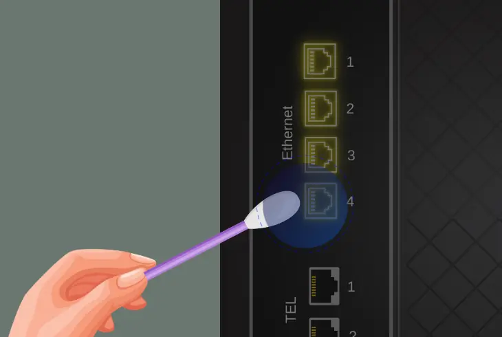 inspect and clean the ethernet port