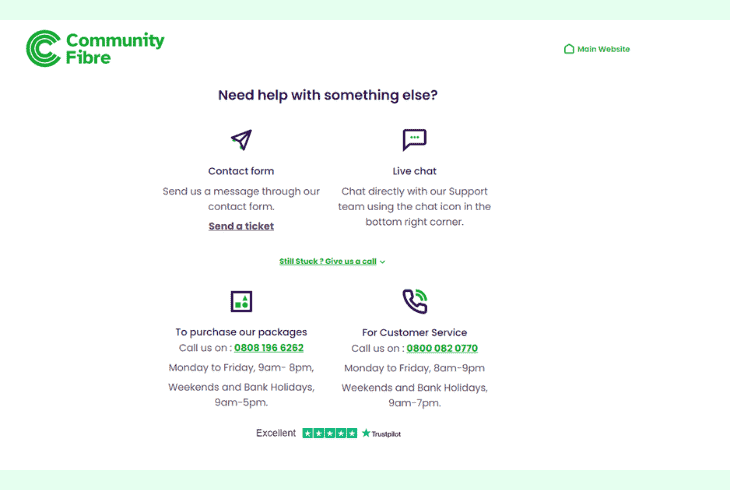 community fibre support