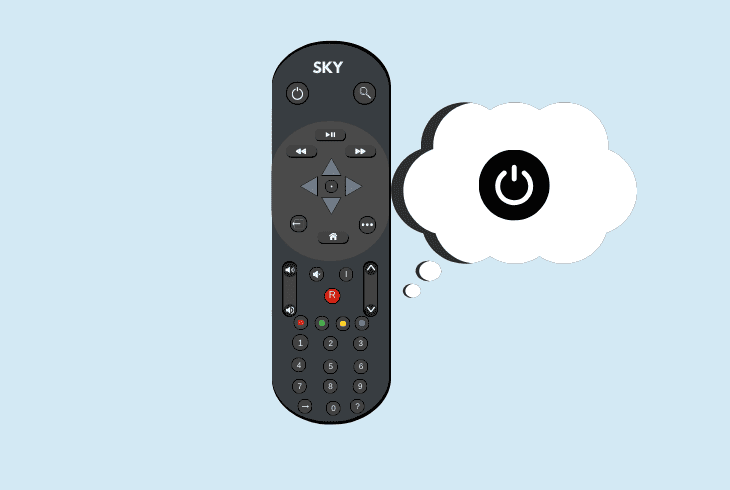 turn on off tv sky q remote