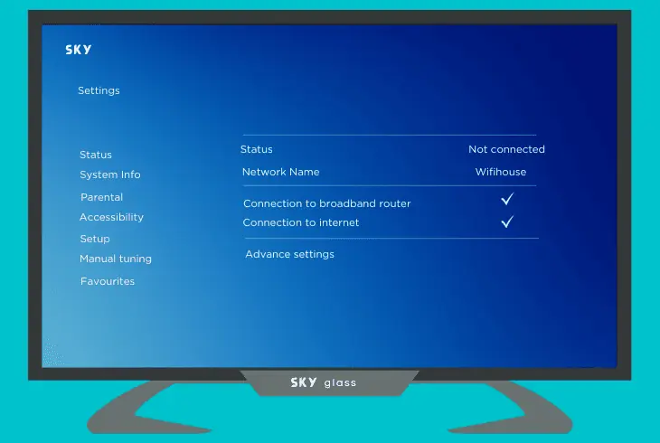 reconnect the sky glass to wi-fi