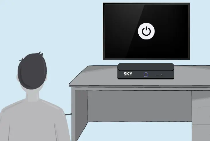 power on your tv and sky q