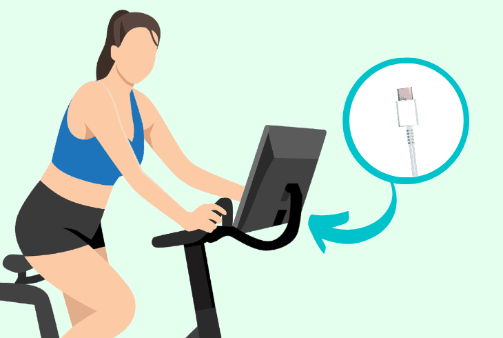 inspect the peloton’s tablet connectors