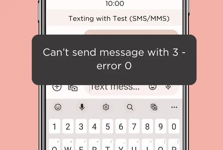 can't send message with three error 0