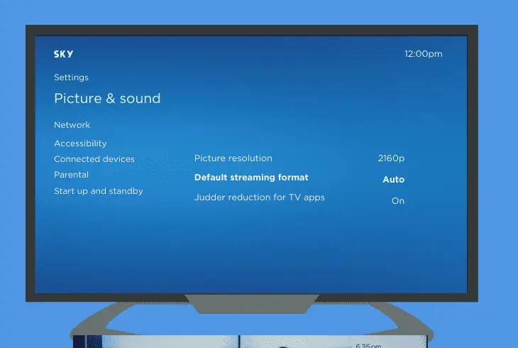 configure the tv’s default format