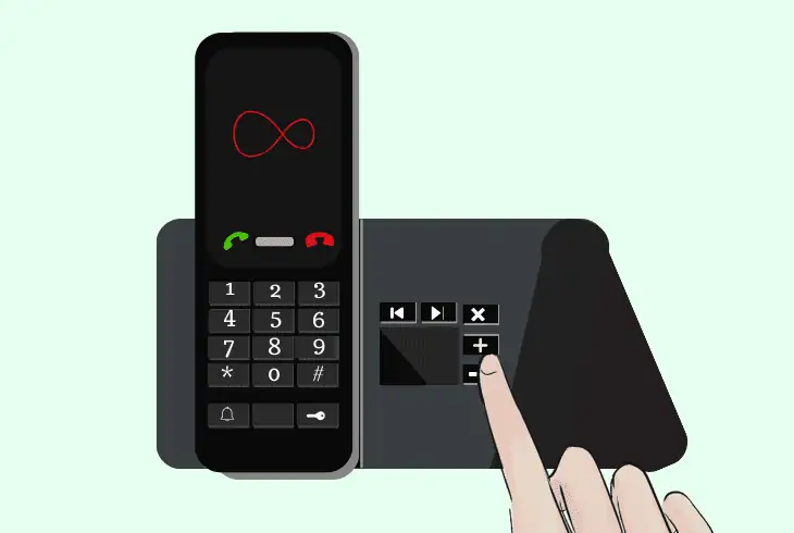 check the volume and dial tone